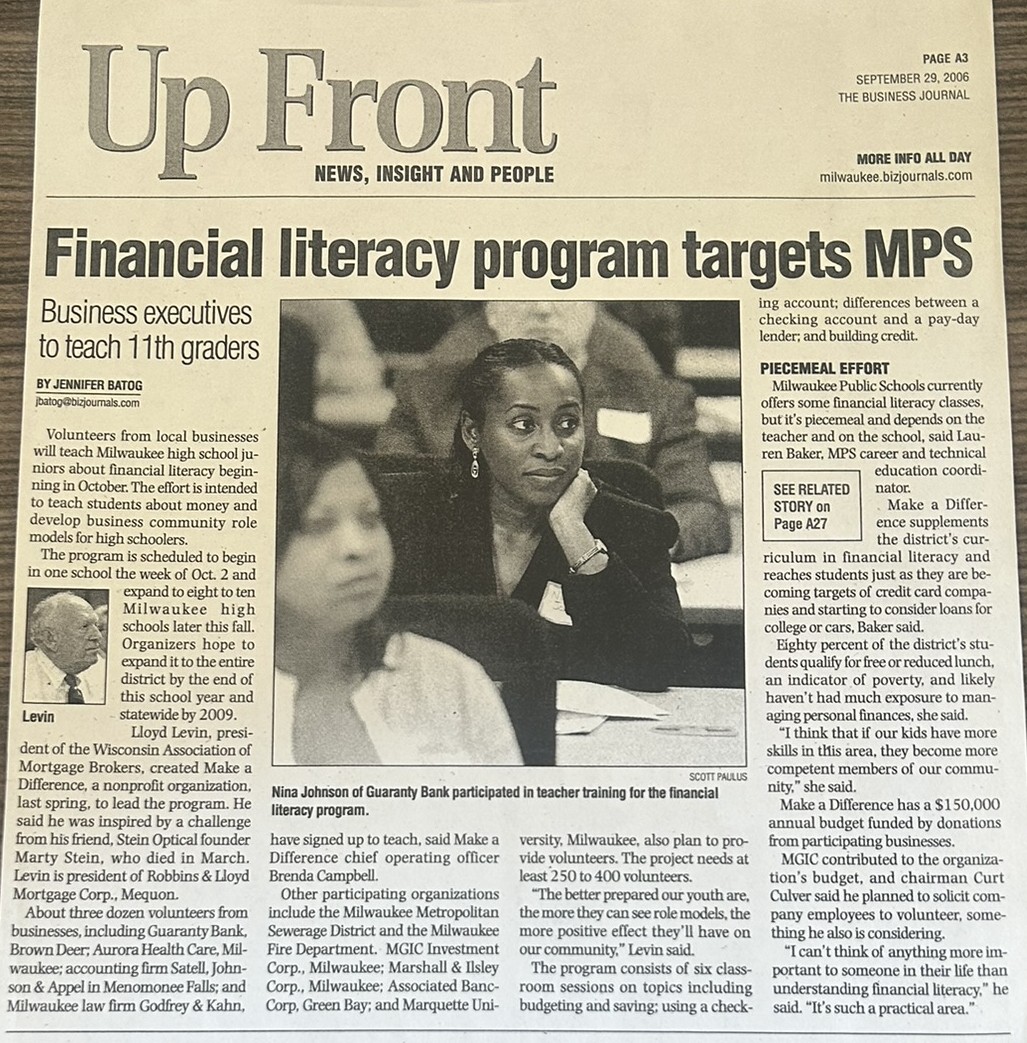Nina Johnson in a news article from the Business Journal 2006